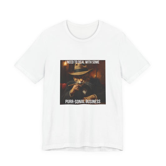 Funny Cat Mafia T-Shirt — "Purr-sonal Business" Graphic Tee