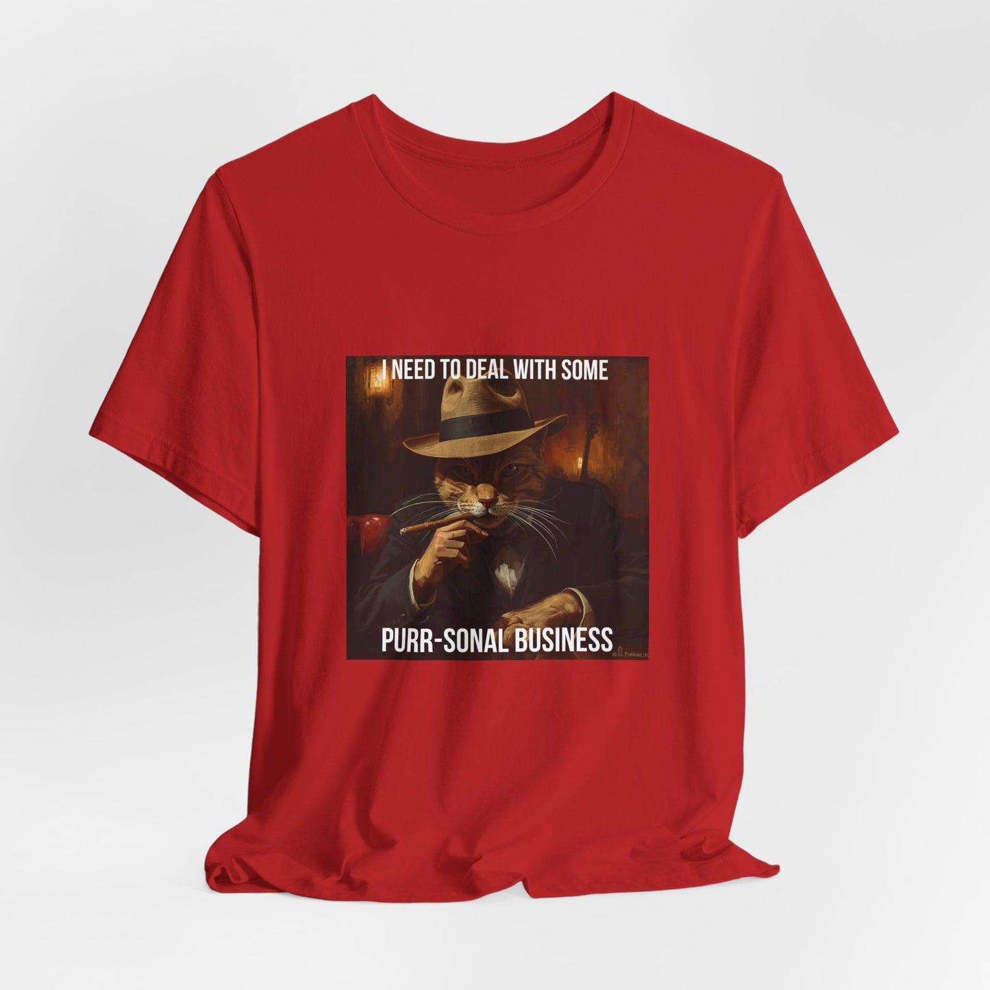 Funny Cat Mafia T-Shirt — "Purr-sonal Business" Graphic Tee