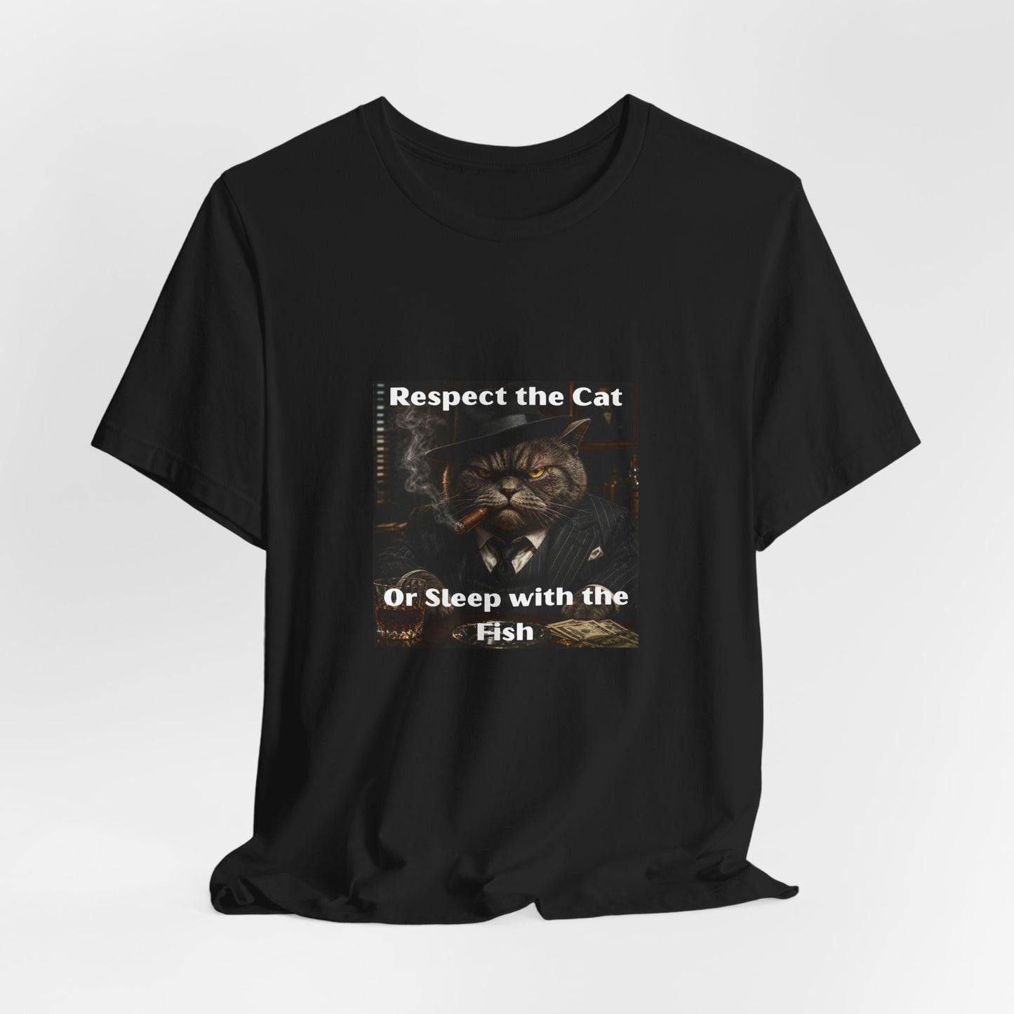 Respect the Cat T‑Shirt – "Respect the Cat or Sleep with the Fish" Vintage Cat Tee