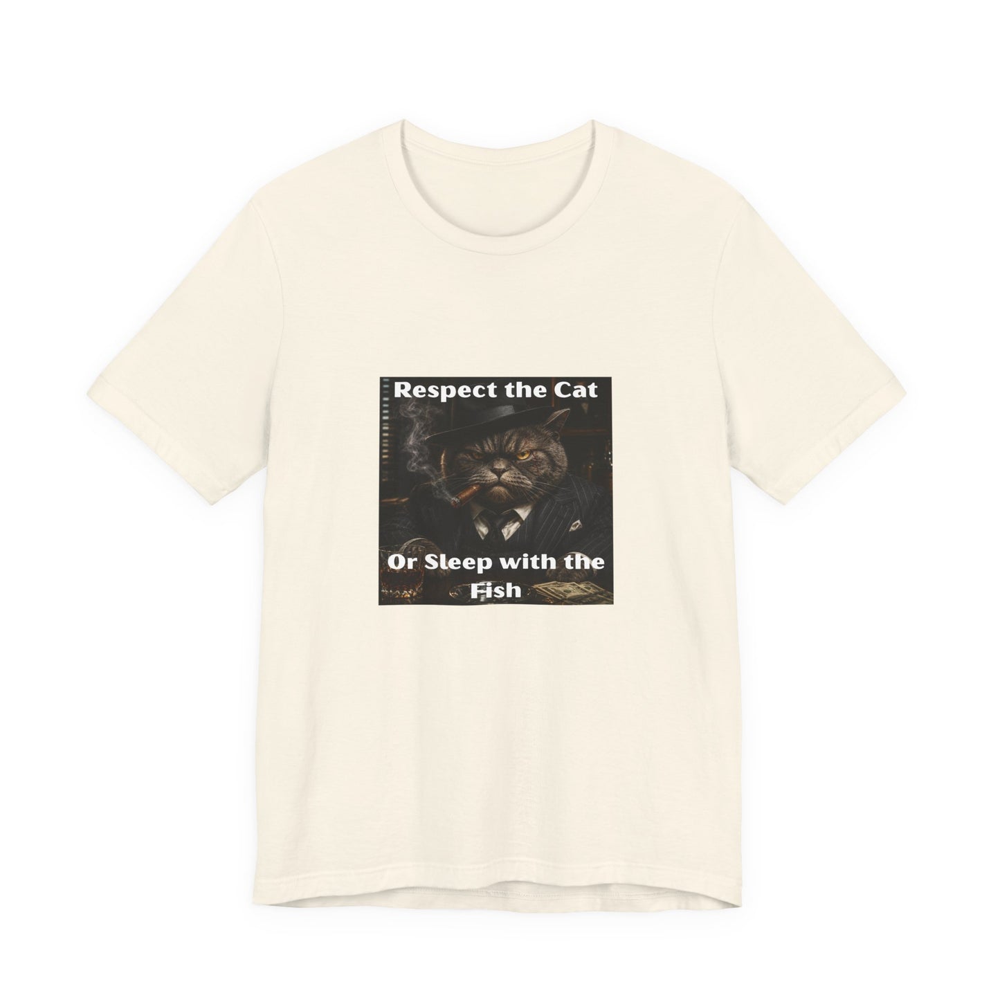 Respect the Cat T‑Shirt – "Respect the Cat or Sleep with the Fish" Vintage Cat Tee