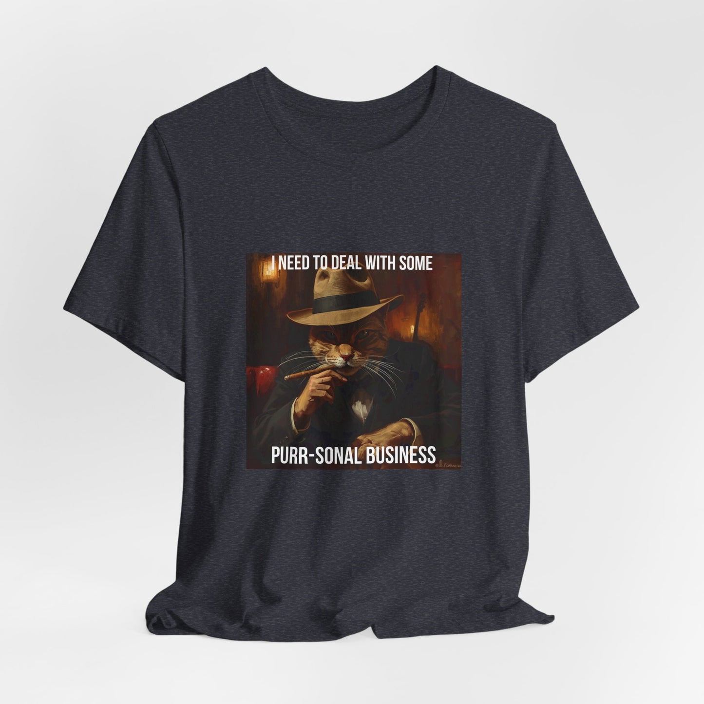 Funny Cat Mafia T-Shirt — "Purr-sonal Business" Graphic Tee