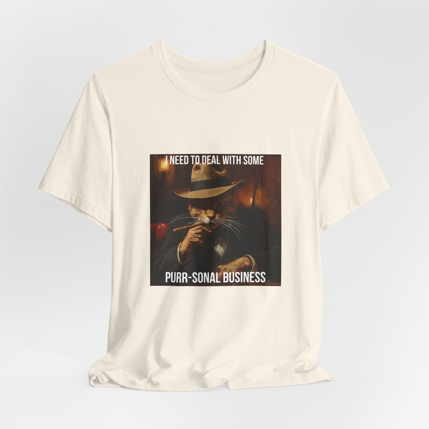 Funny Cat Mafia T-Shirt — "Purr-sonal Business" Graphic Tee