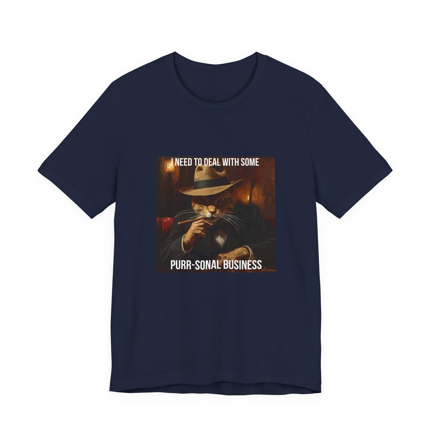 Funny Cat Mafia T-Shirt — "Purr-sonal Business" Graphic Tee