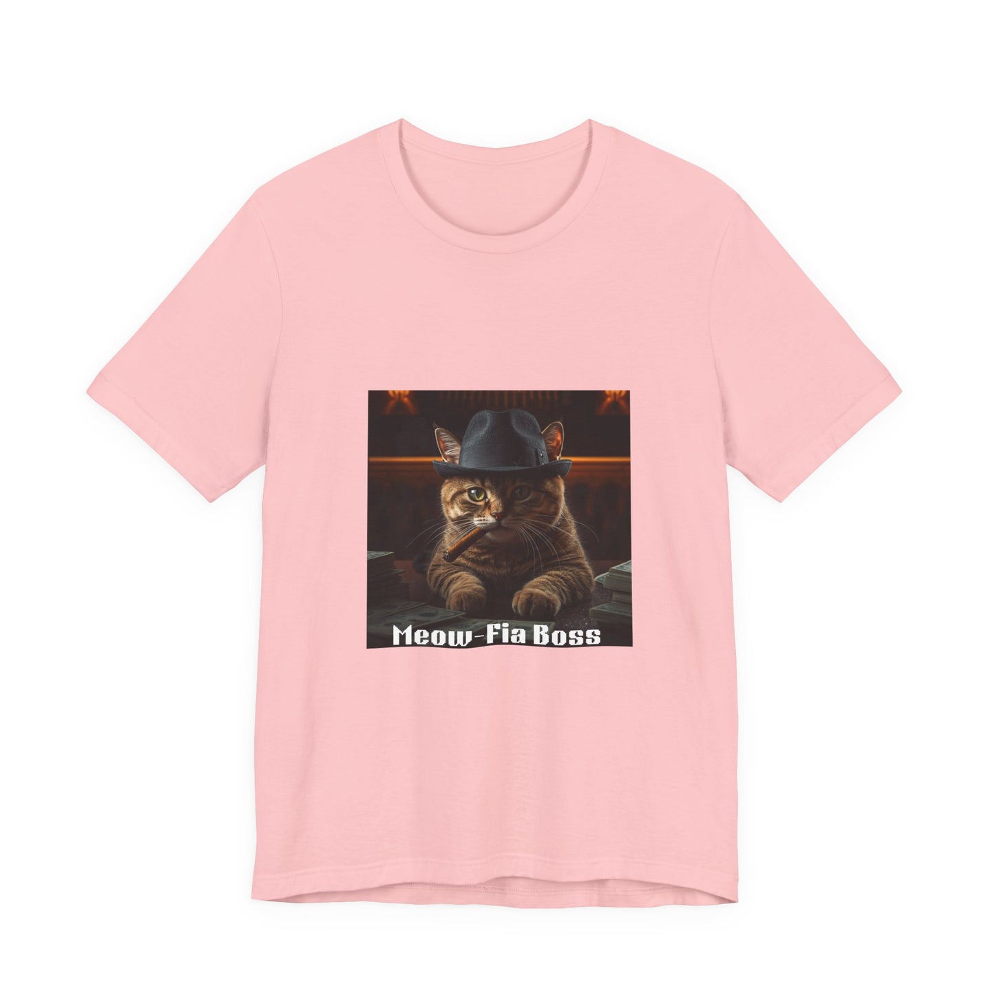 Mafia Feline Boss Tee - Cat with Hat Graphic T-Shirt