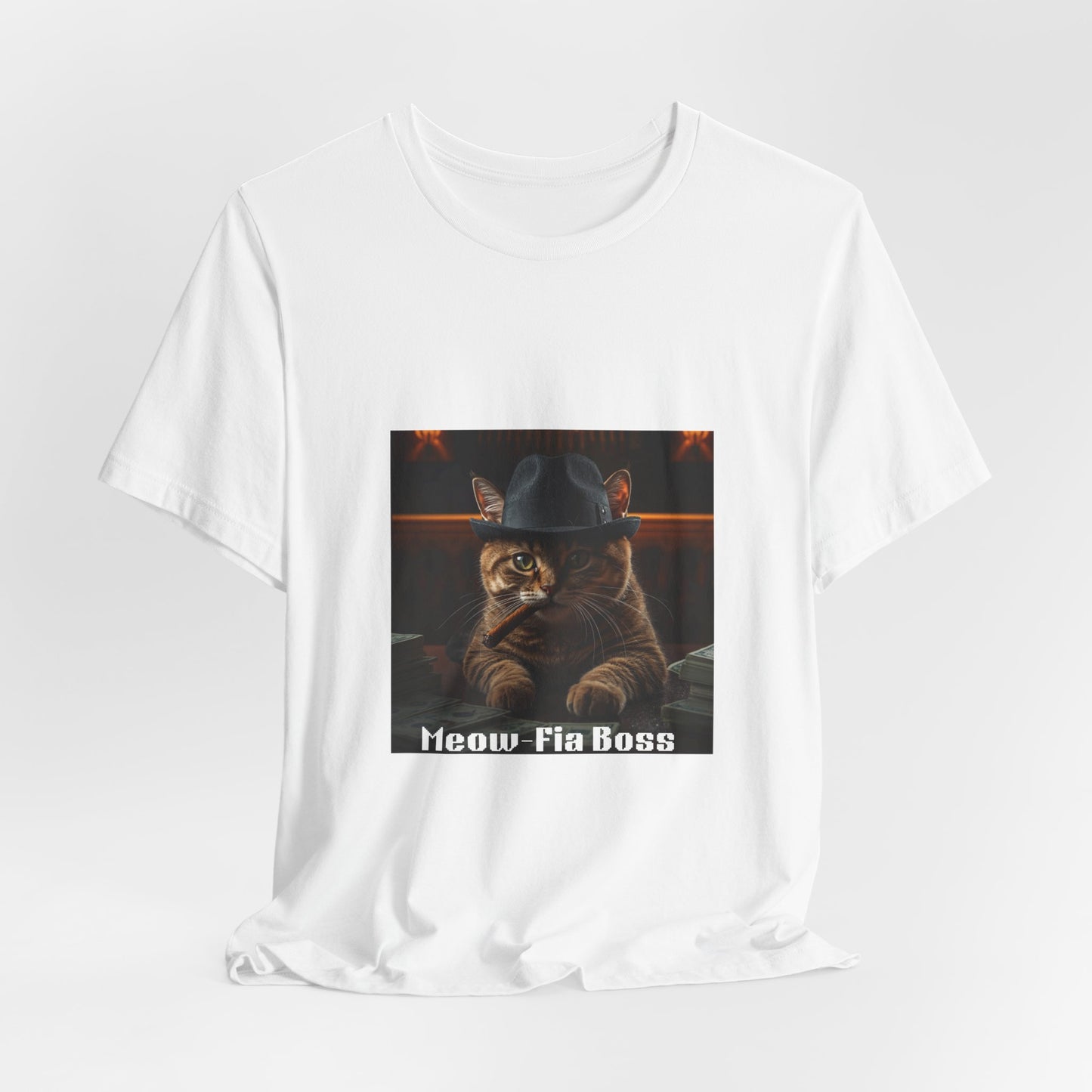 Mafia Feline Boss Tee - Cat with Hat Graphic T-Shirt