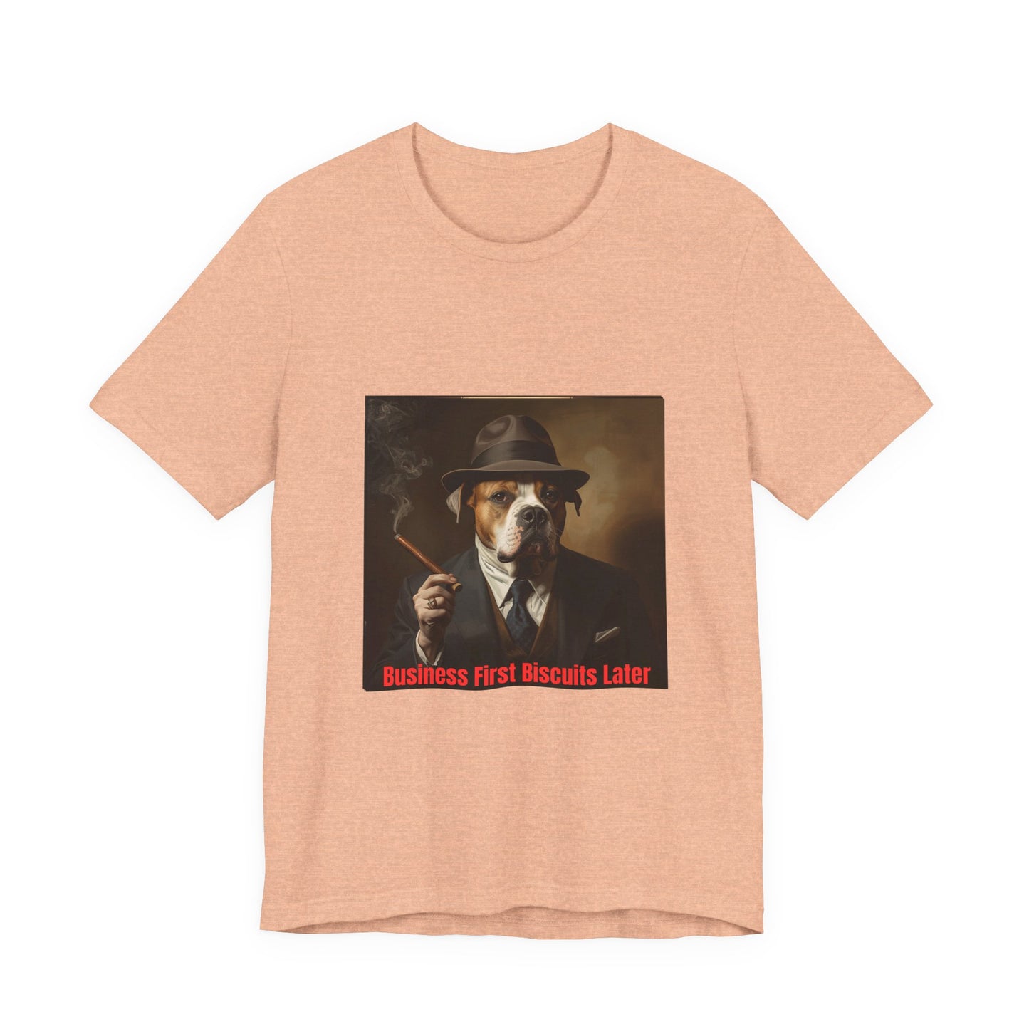 Dog Mobster T‑Shirt — "Business First Biscuits Later" Dog Mafia Tee