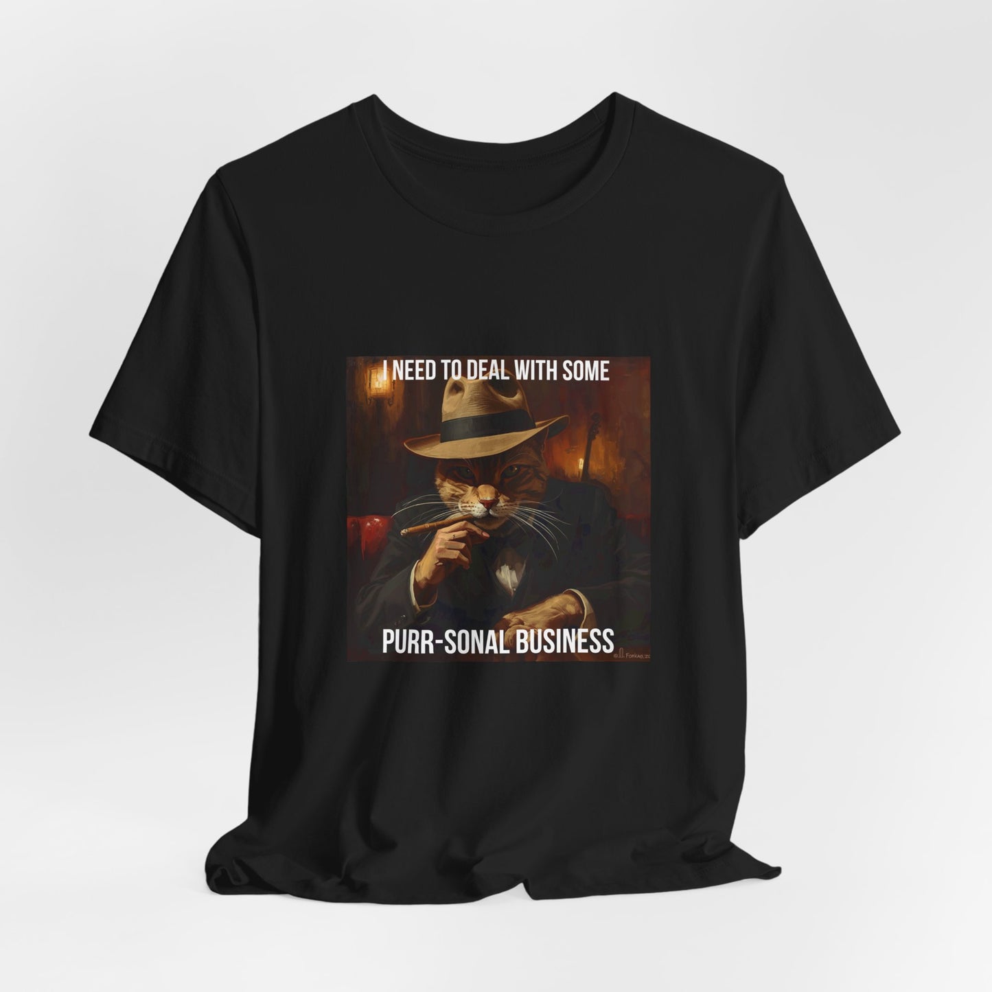 Funny Cat Mafia T-Shirt — "Purr-sonal Business" Graphic Tee