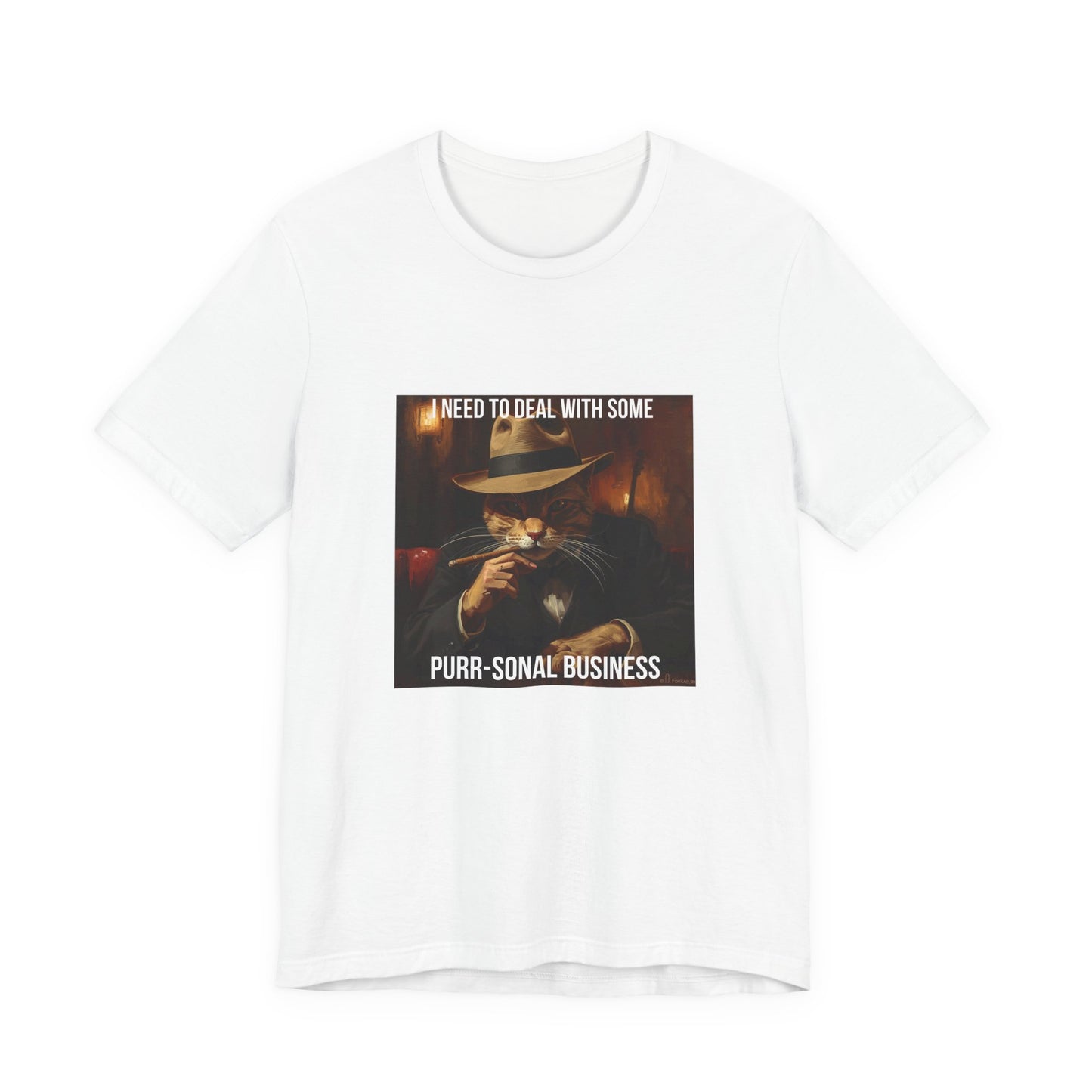 Funny Cat Mafia T-Shirt — "Purr-sonal Business" Graphic Tee