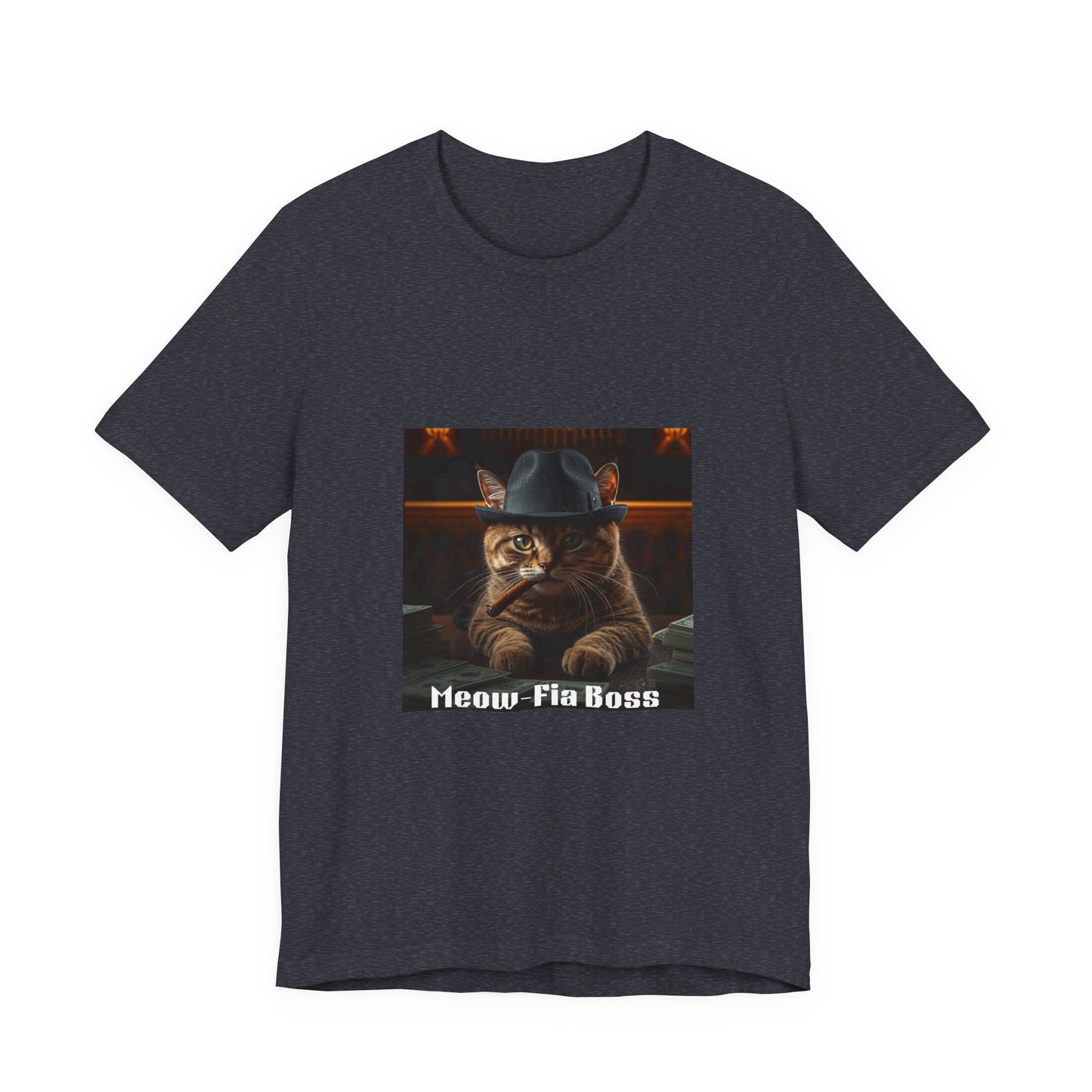 Mafia Feline Boss Tee - Cat with Hat Graphic T-Shirt