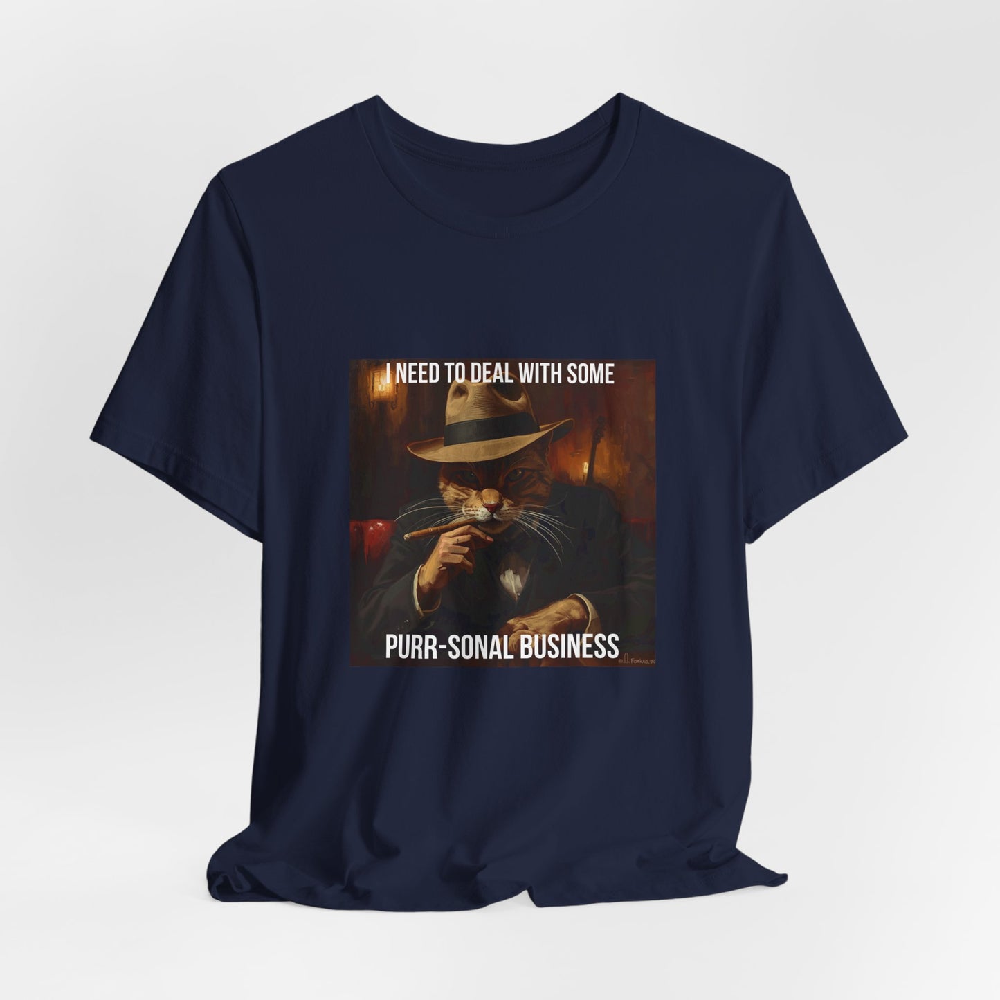 Funny Cat Mafia T-Shirt — "Purr-sonal Business" Graphic Tee