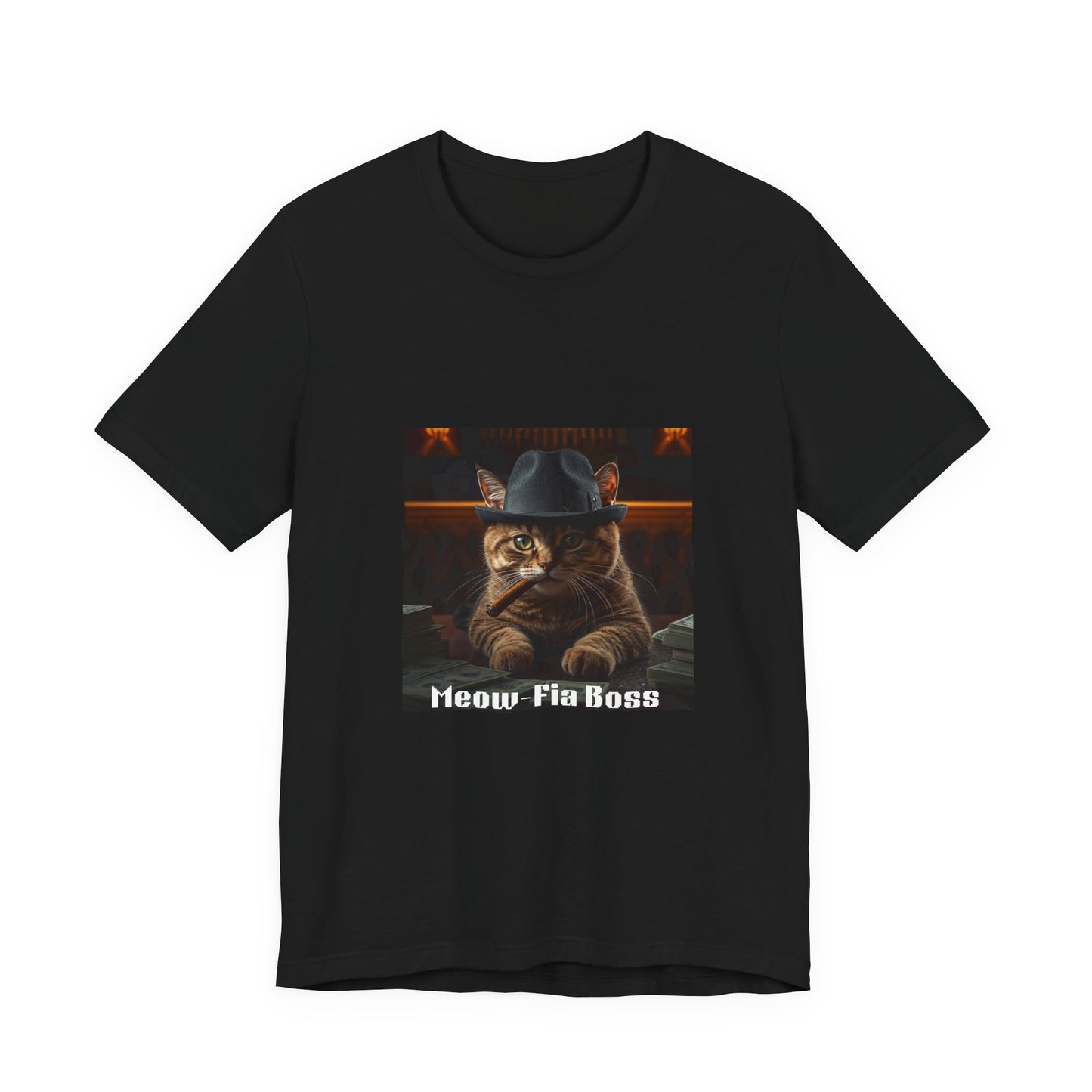 Mafia Feline Boss Tee - Cat with Hat Graphic T-Shirt