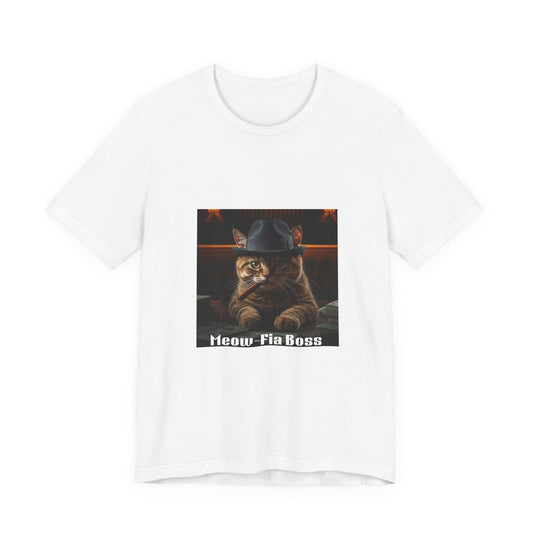 Mafia Feline Boss Tee - Cat with Hat Graphic T-Shirt