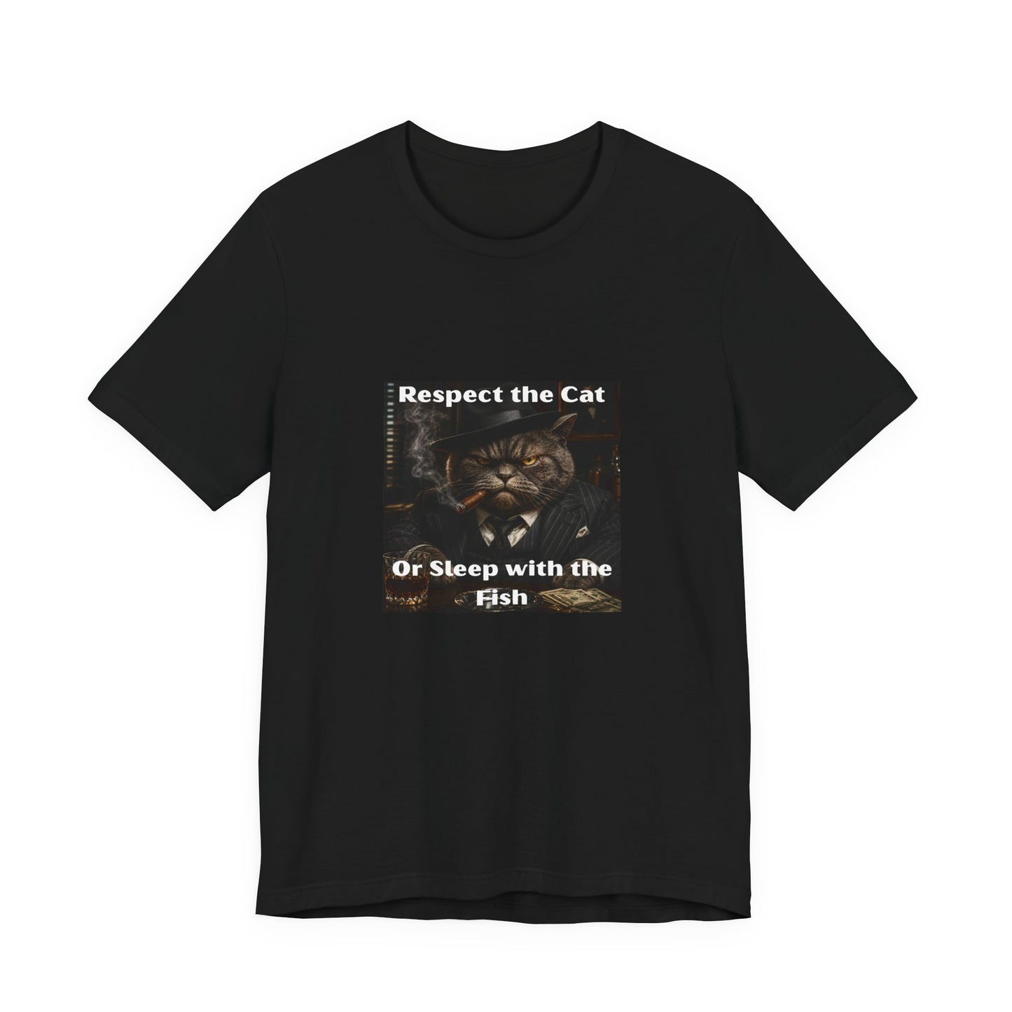 Respect the Cat T‑Shirt – "Respect the Cat or Sleep with the Fish" Vintage Cat Tee