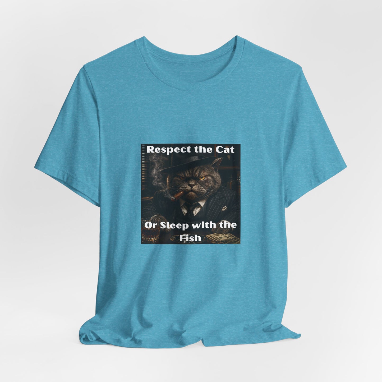 Respect the Cat T‑Shirt – "Respect the Cat or Sleep with the Fish" Vintage Cat Tee