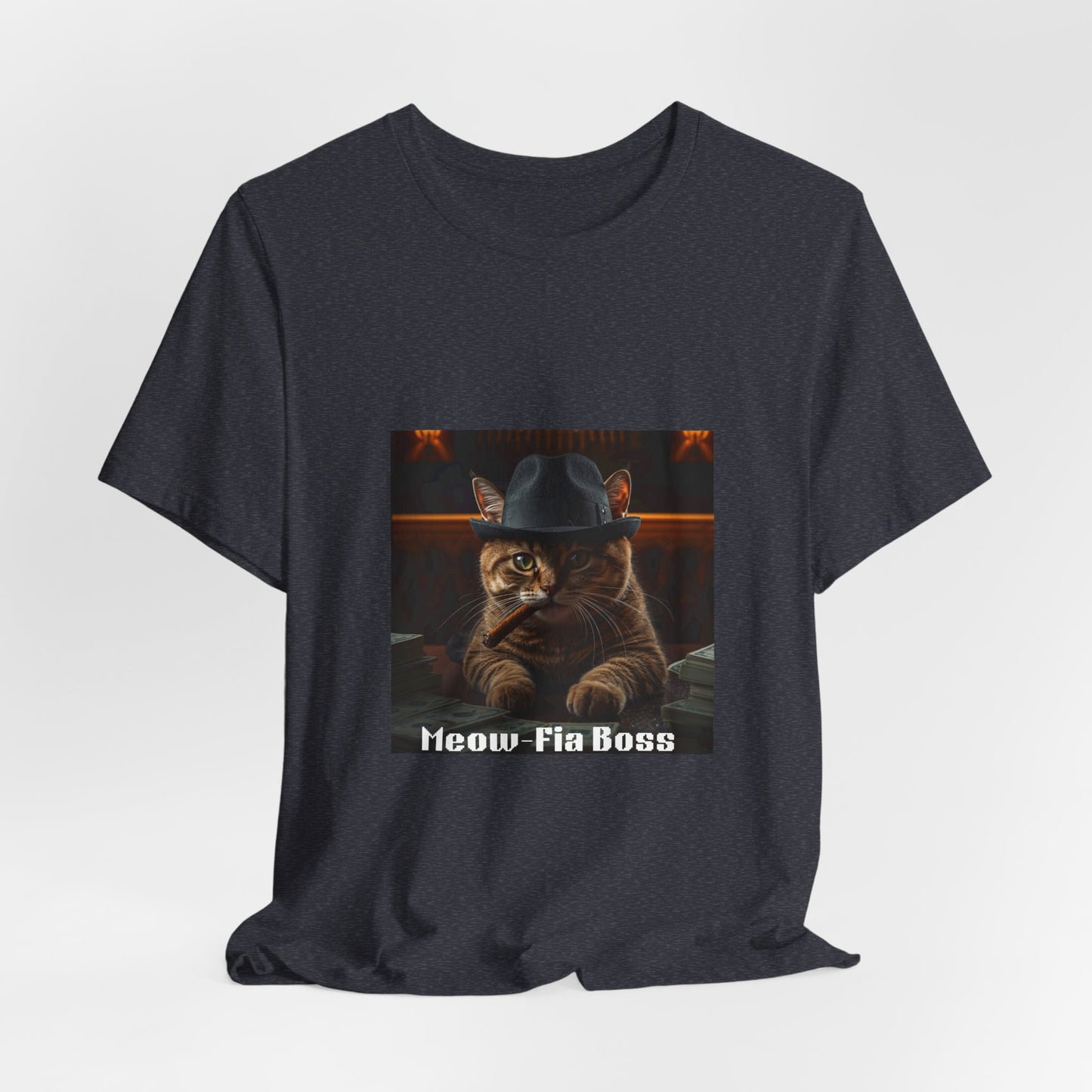 Mafia Feline Boss Tee - Cat with Hat Graphic T-Shirt