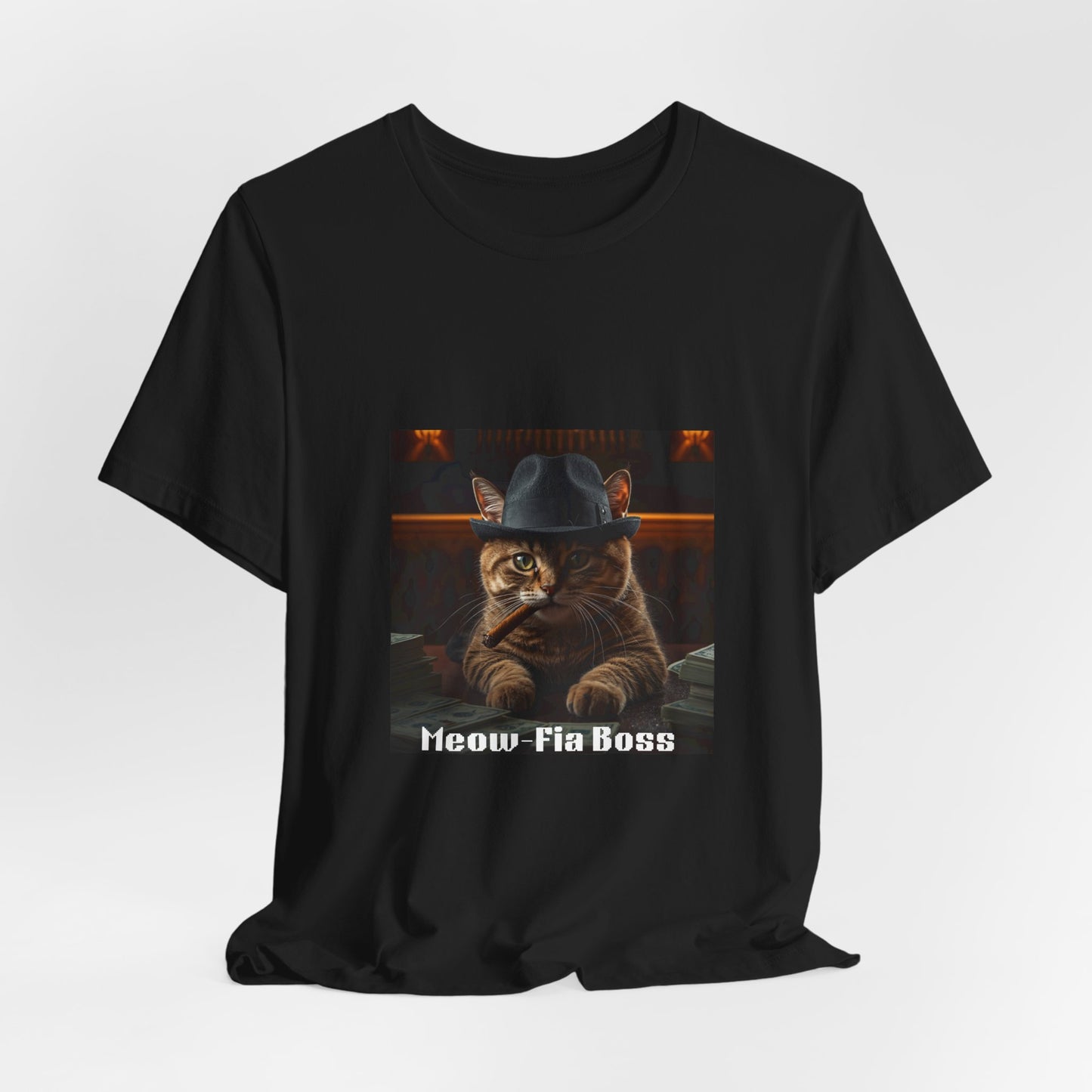 Mafia Feline Boss Tee - Cat with Hat Graphic T-Shirt