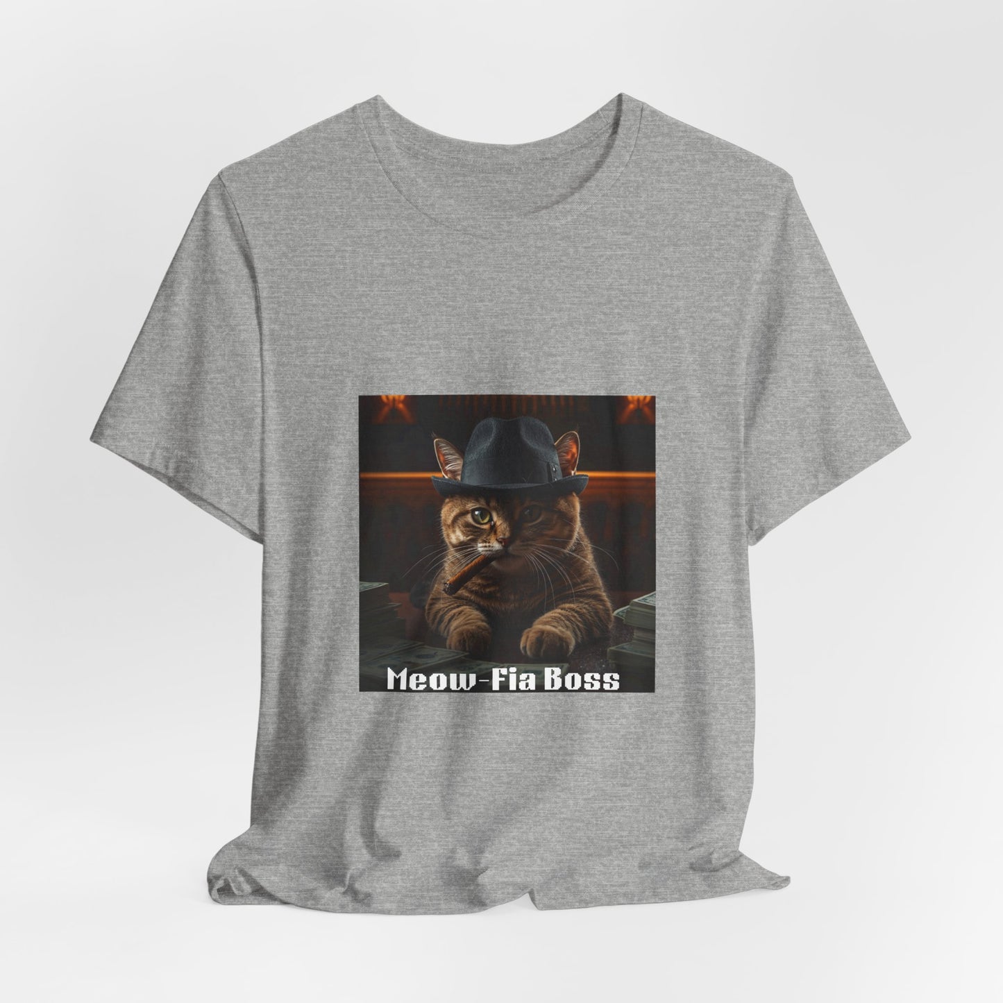 Mafia Feline Boss Tee - Cat with Hat Graphic T-Shirt