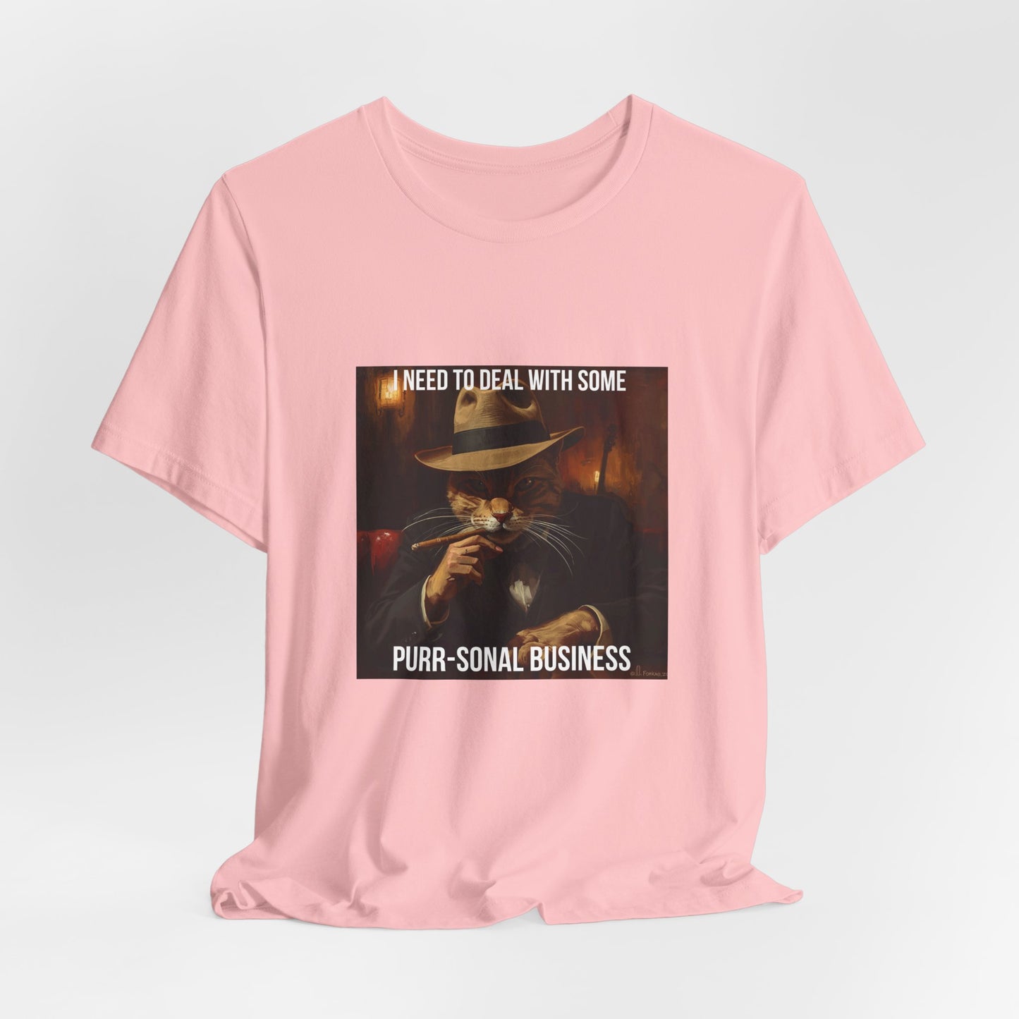 Funny Cat Mafia T-Shirt — "Purr-sonal Business" Graphic Tee