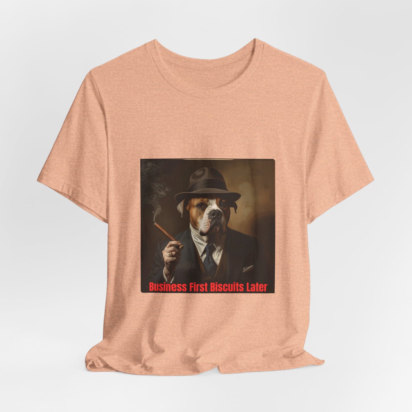 Dog Mobster T‑Shirt — "Business First Biscuits Later" Dog Mafia Tee