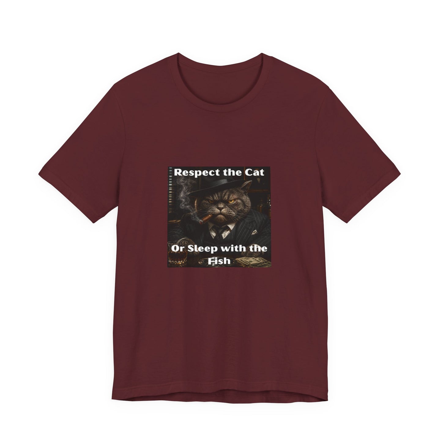 Respect the Cat T‑Shirt – "Respect the Cat or Sleep with the Fish" Vintage Cat Tee