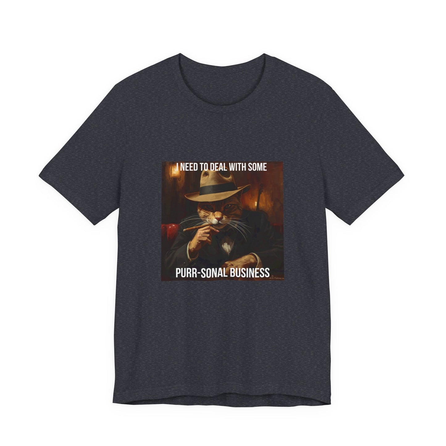 Funny Cat Mafia T-Shirt — "Purr-sonal Business" Graphic Tee