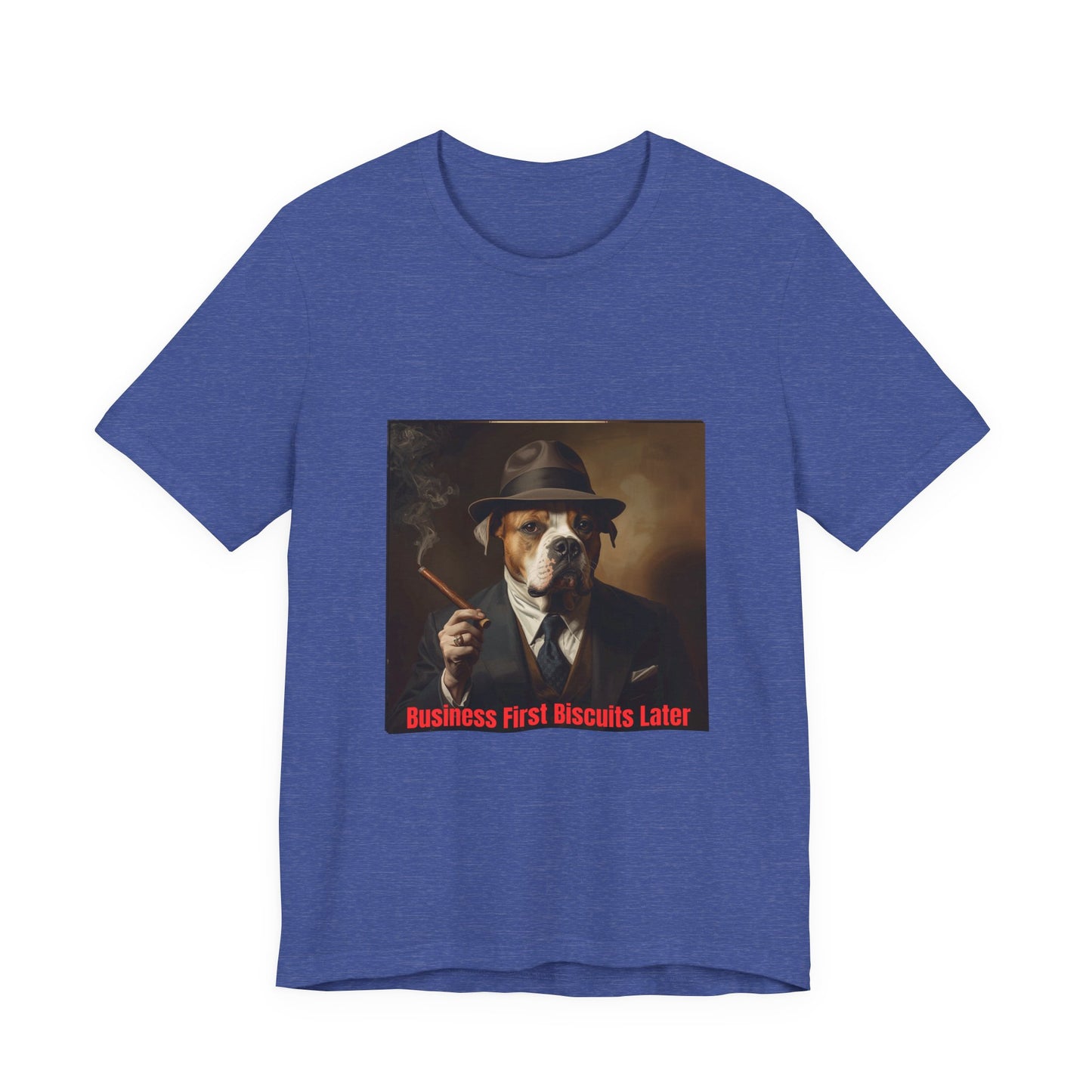 Dog Mobster T‑Shirt — "Business First Biscuits Later" Dog Mafia Tee