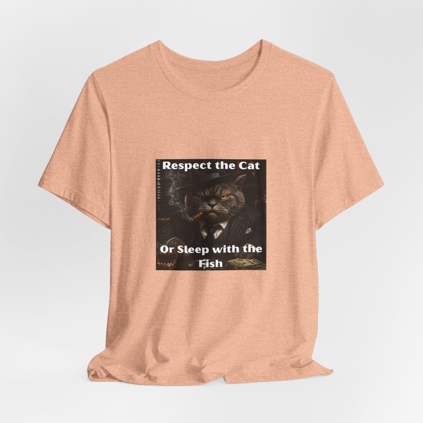 Respect the Cat T‑Shirt – "Respect the Cat or Sleep with the Fish" Vintage Cat Tee