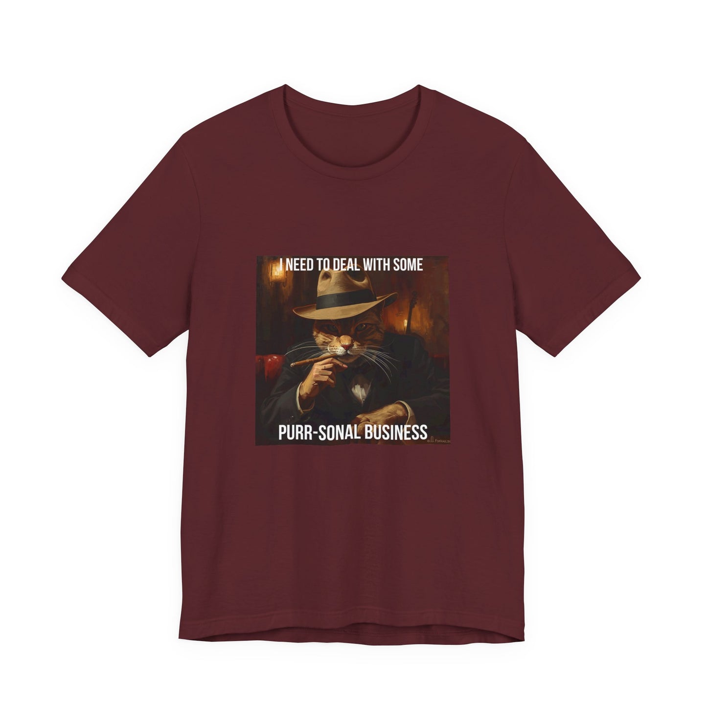 Funny Cat Mafia T-Shirt — "Purr-sonal Business" Graphic Tee