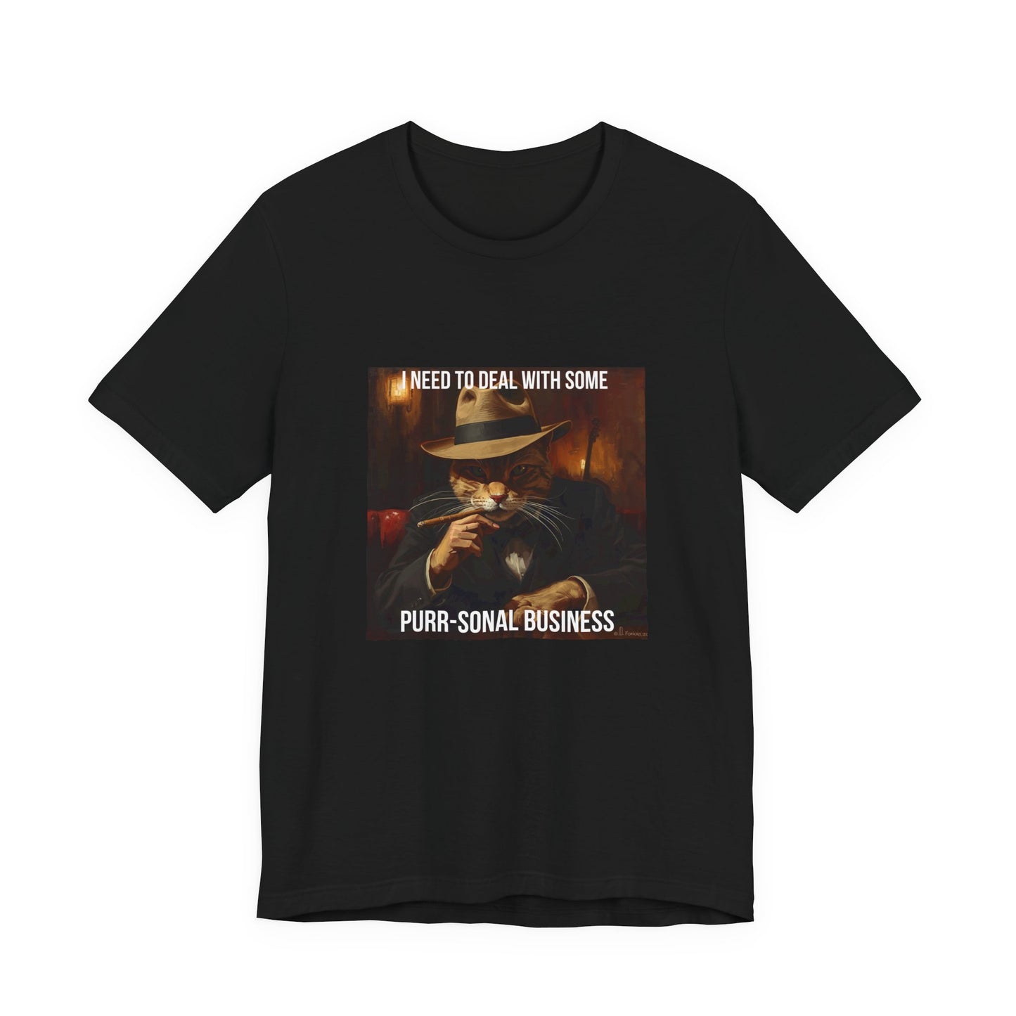 Funny Cat Mafia T-Shirt — "Purr-sonal Business" Graphic Tee