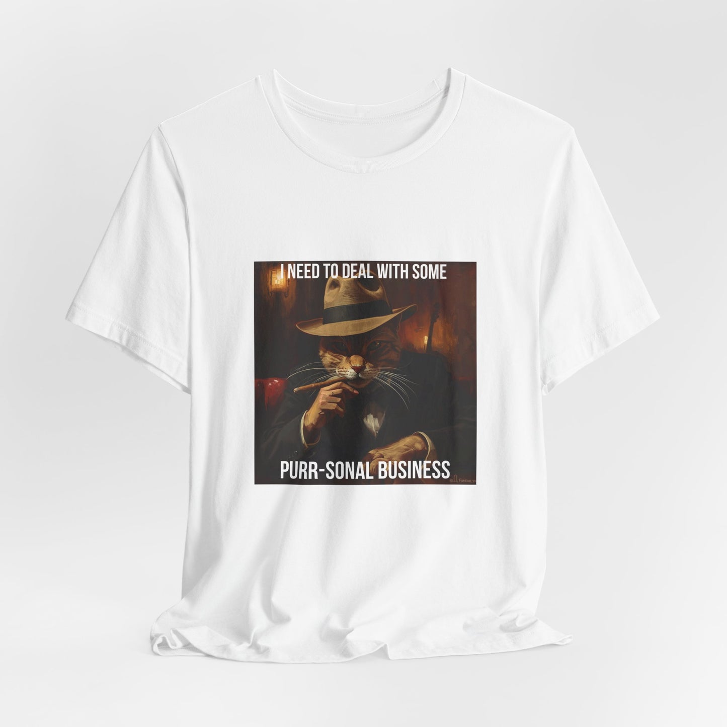 Funny Cat Mafia T-Shirt — "Purr-sonal Business" Graphic Tee