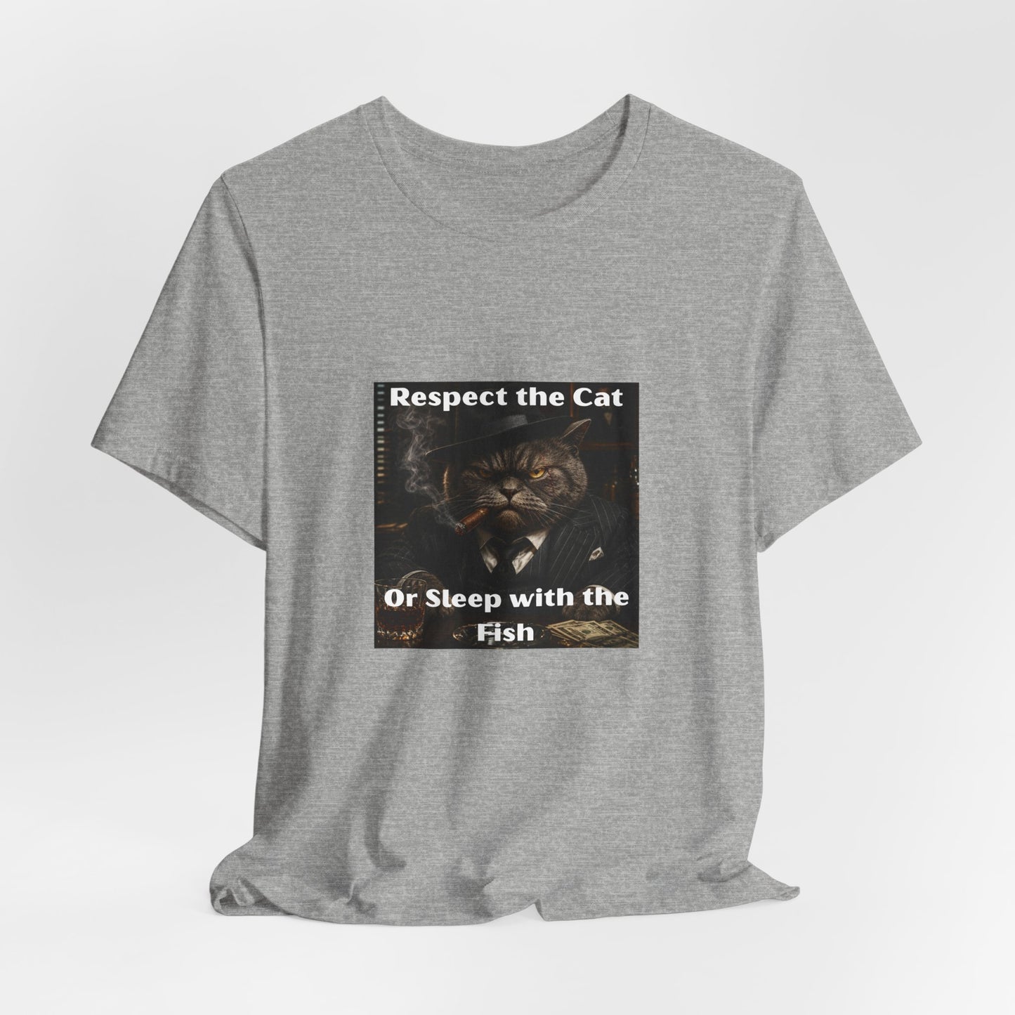 Respect the Cat T‑Shirt – "Respect the Cat or Sleep with the Fish" Vintage Cat Tee