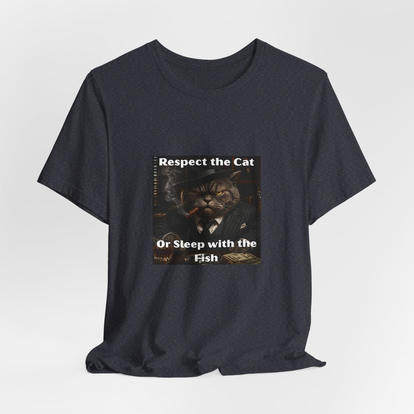 Respect the Cat T‑Shirt – "Respect the Cat or Sleep with the Fish" Vintage Cat Tee