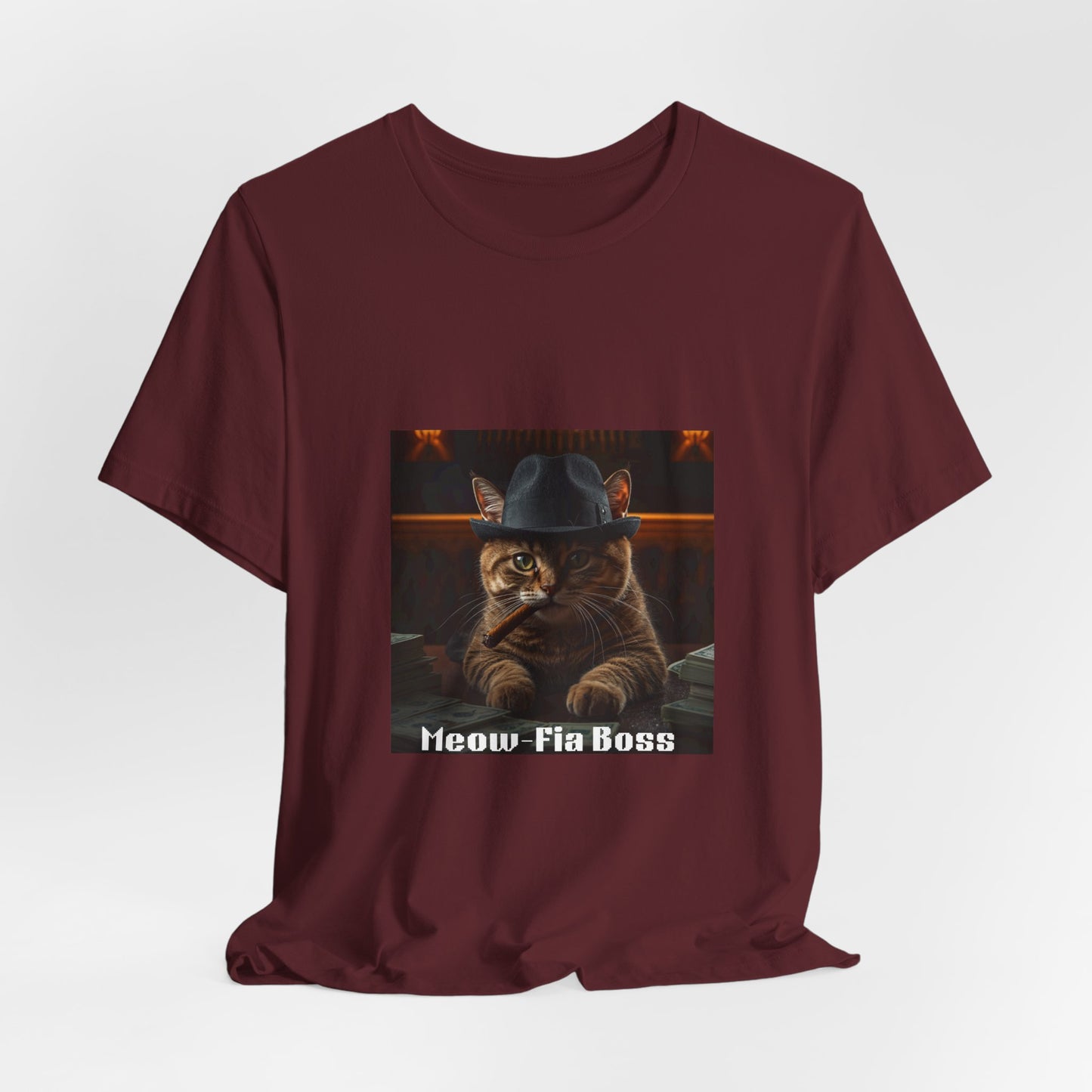 Mafia Feline Boss Tee - Cat with Hat Graphic T-Shirt