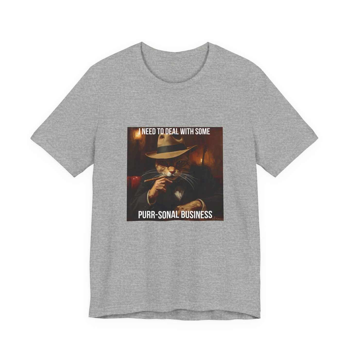 Funny Cat Mafia T-Shirt — "Purr-sonal Business" Graphic Tee