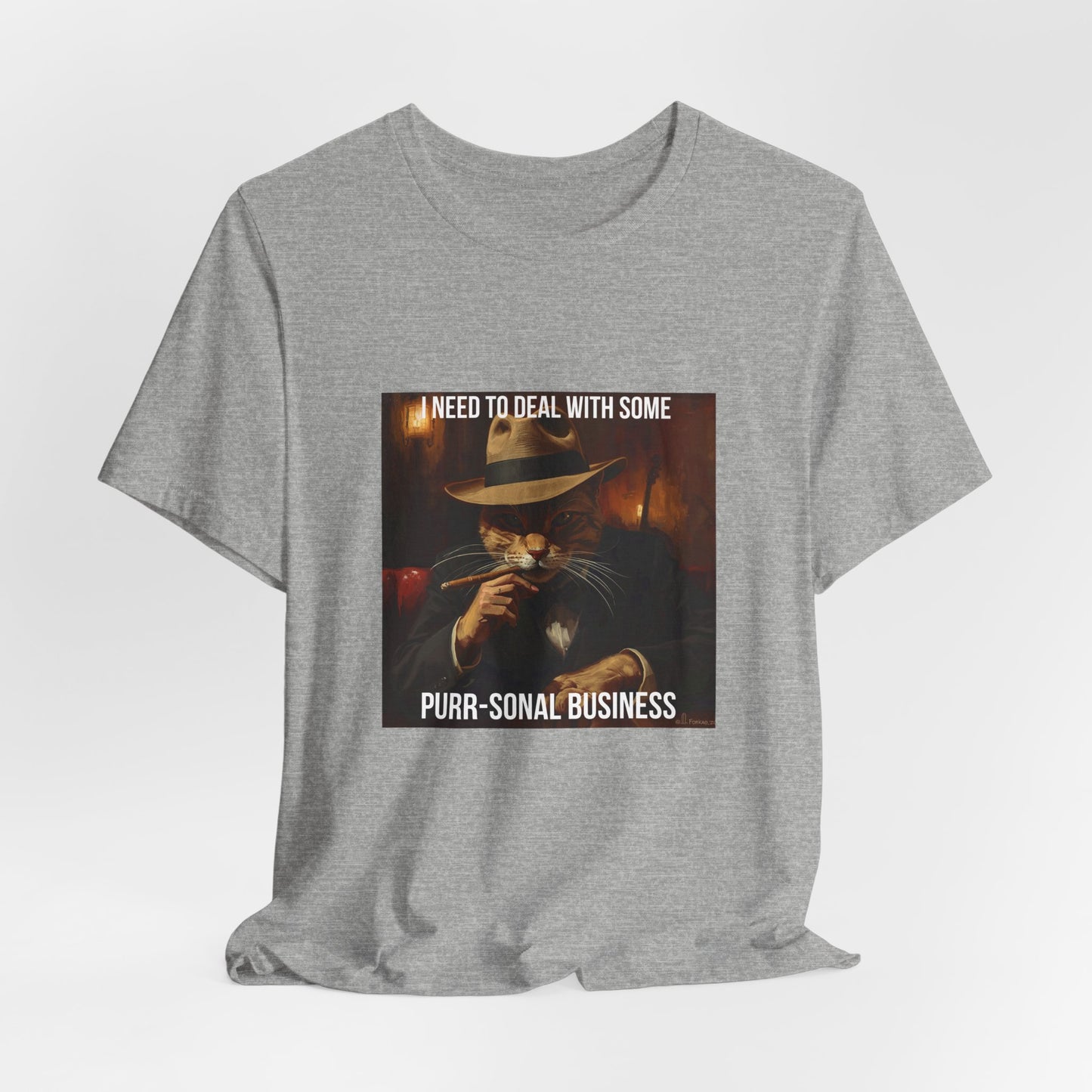 Funny Cat Mafia T-Shirt — "Purr-sonal Business" Graphic Tee