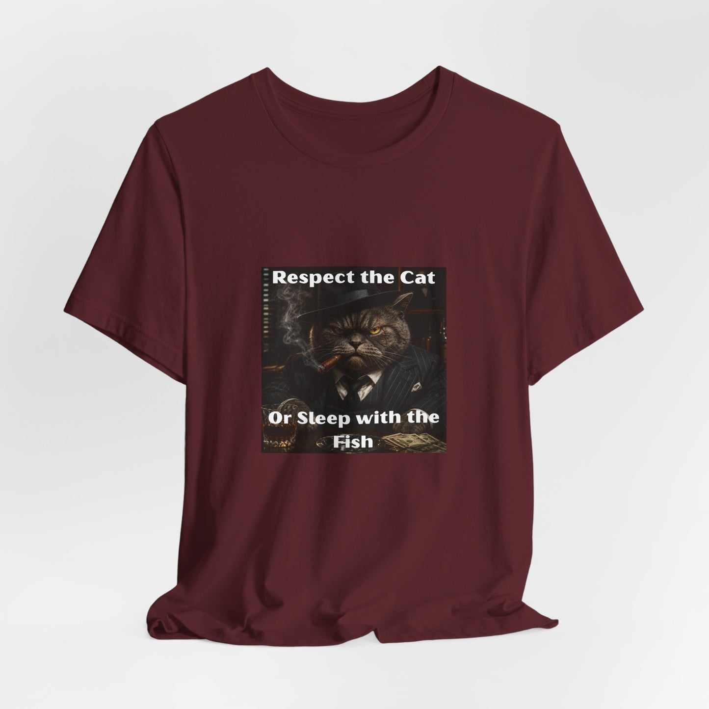 Respect the Cat T‑Shirt – "Respect the Cat or Sleep with the Fish" Vintage Cat Tee