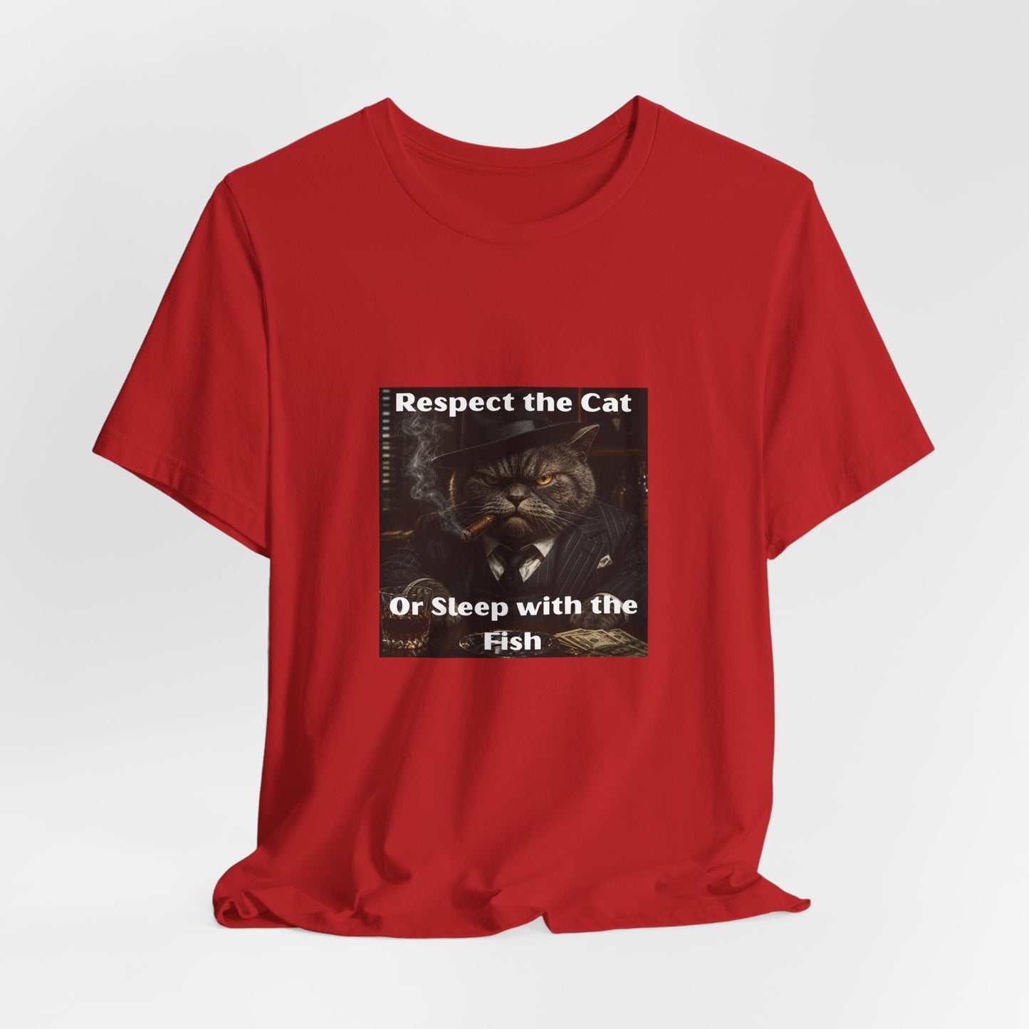 Respect the Cat T‑Shirt – "Respect the Cat or Sleep with the Fish" Vintage Cat Tee