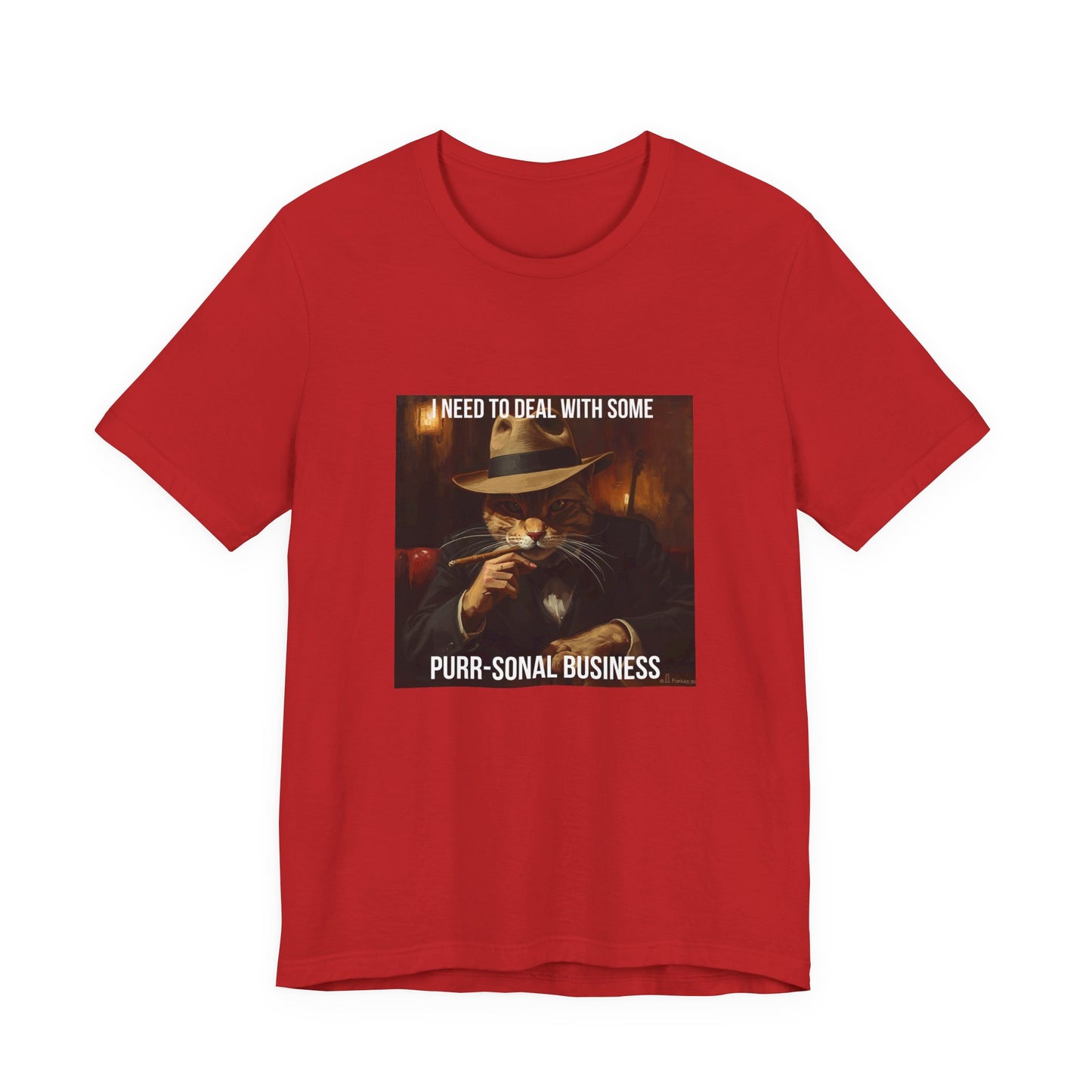 Funny Cat Mafia T-Shirt — "Purr-sonal Business" Graphic Tee