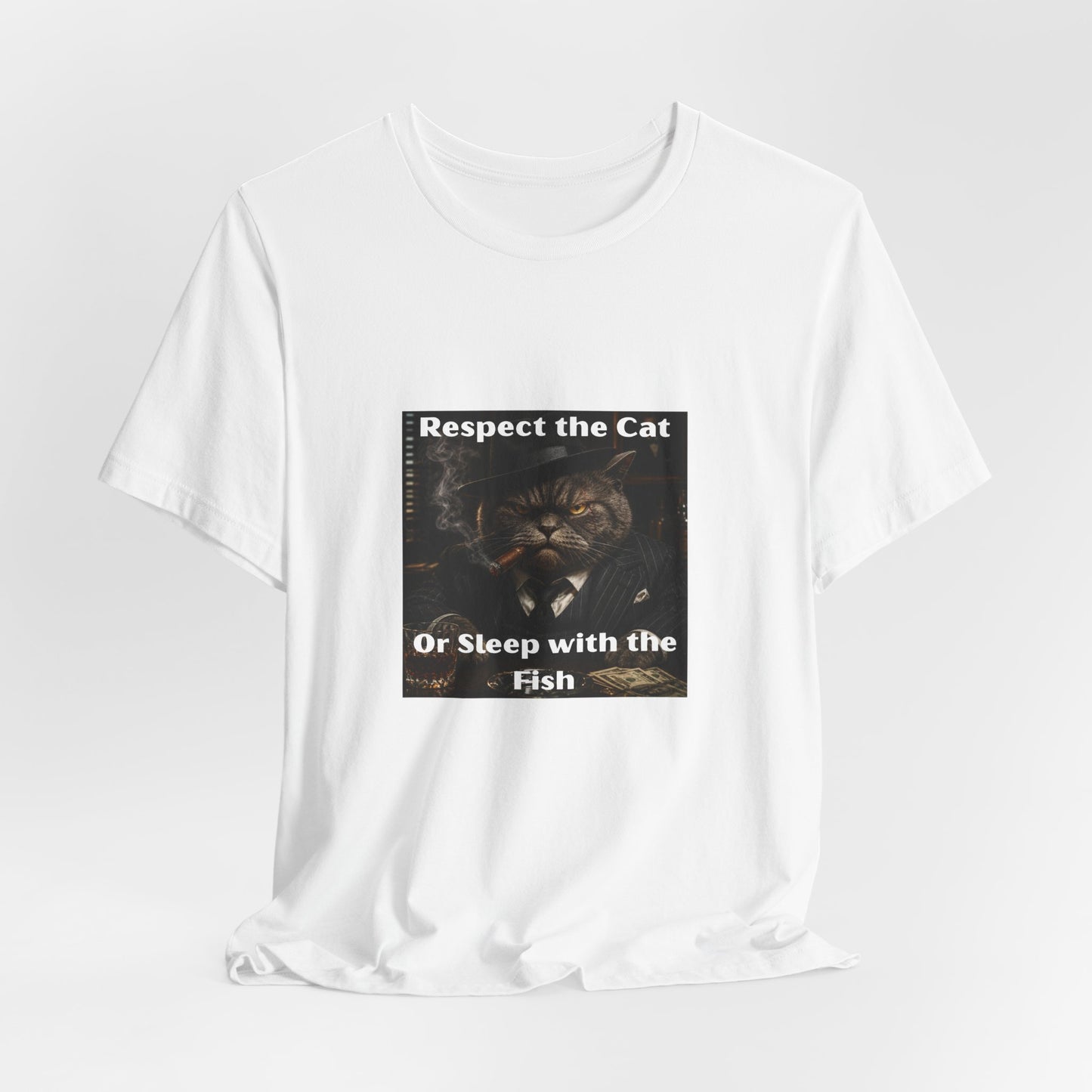Respect the Cat T‑Shirt – "Respect the Cat or Sleep with the Fish" Vintage Cat Tee