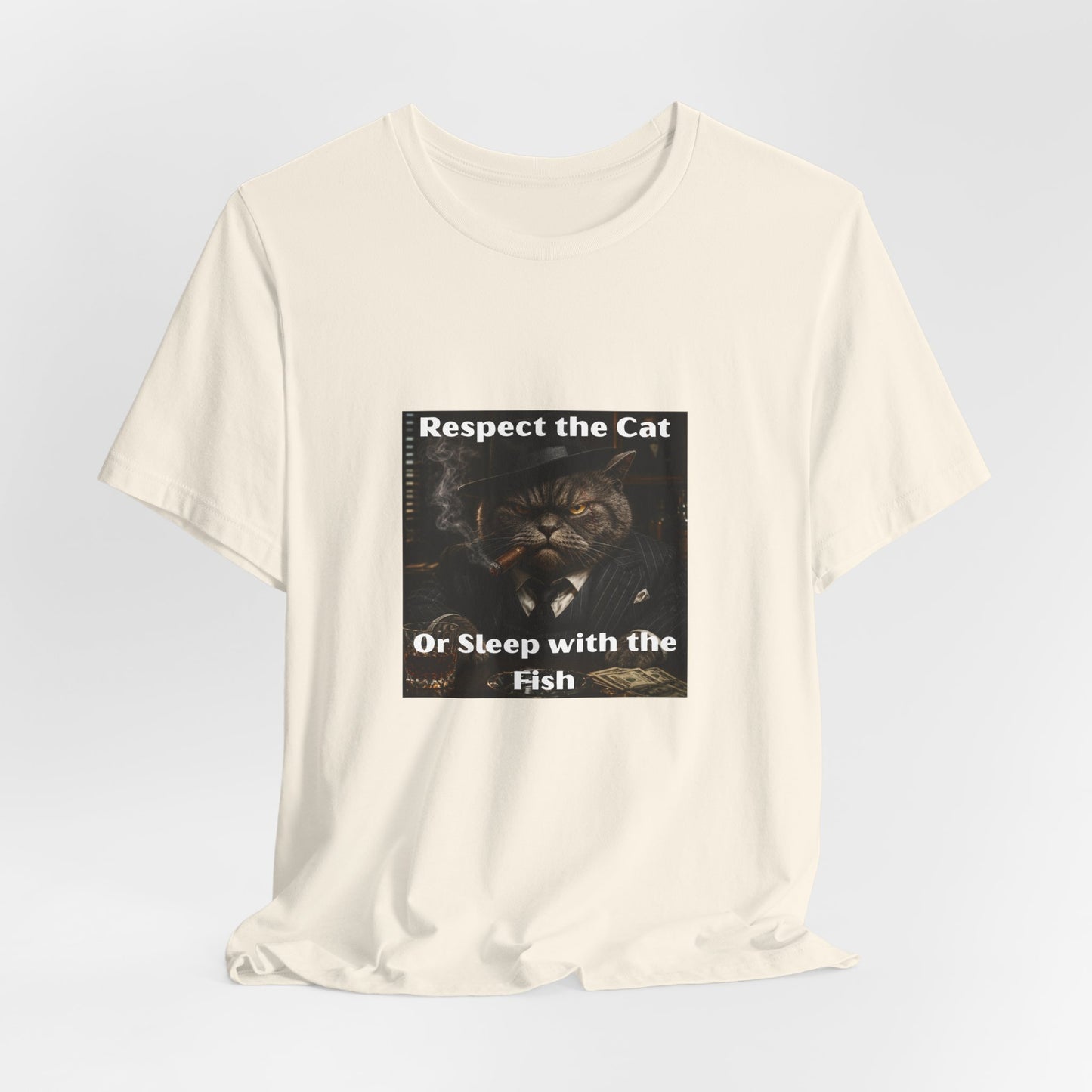Respect the Cat T‑Shirt – "Respect the Cat or Sleep with the Fish" Vintage Cat Tee