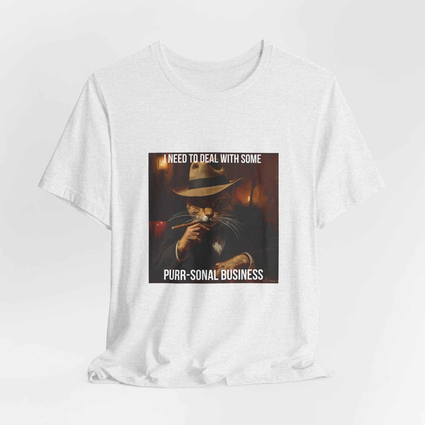 Funny Cat Mafia T-Shirt — "Purr-sonal Business" Graphic Tee