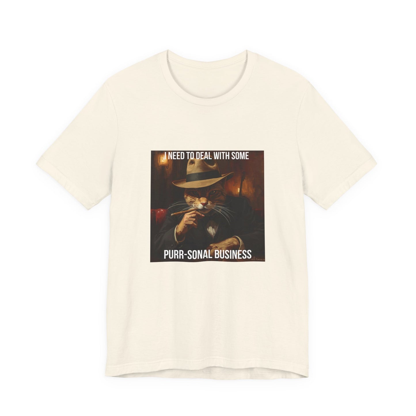 Funny Cat Mafia T-Shirt — "Purr-sonal Business" Graphic Tee